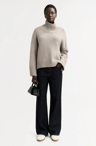 Girlfriend Turtleneck - Greige-Sweaters & Cardigans-Soft Goat-Debs Boutique